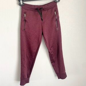 Hurley Kids Joggers Size 7 Burgundy Sweatpants Zipper Pocket Athletic Boys Girls